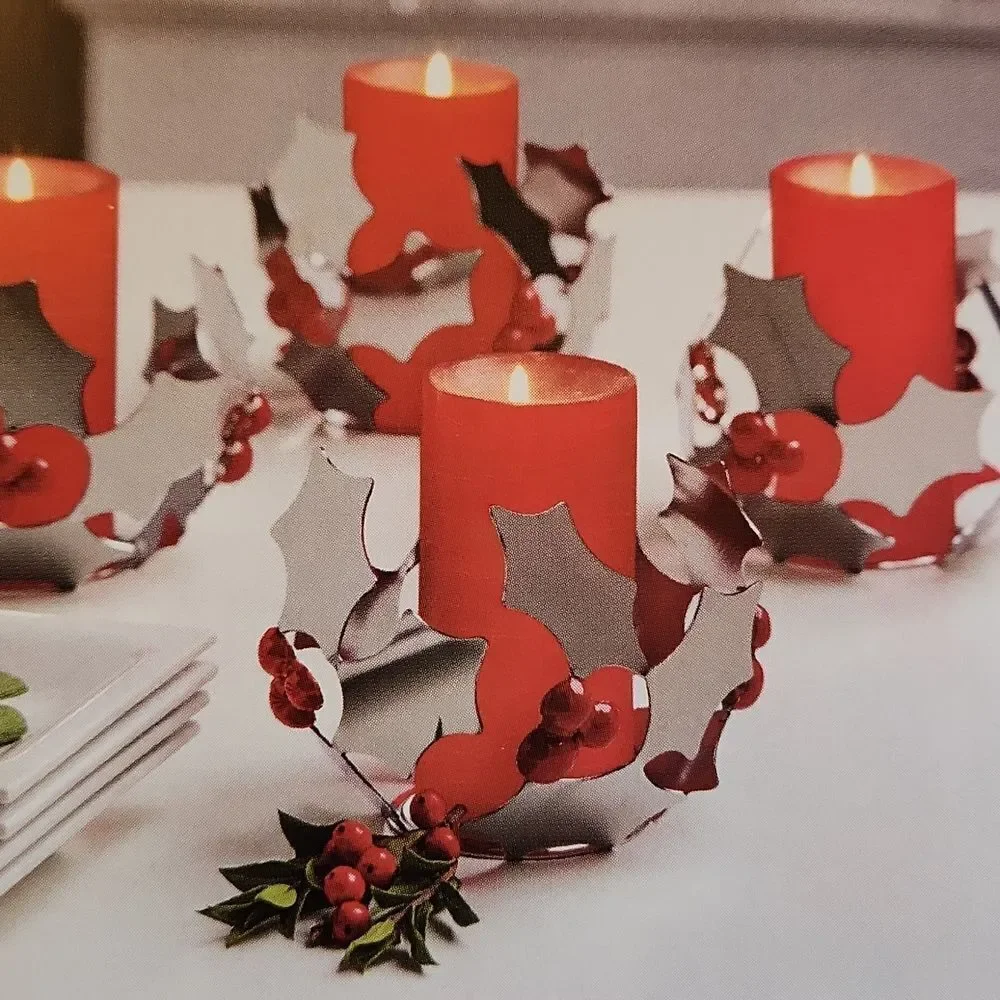 🩵NIB Partylite Silver Modern Holly Jar Candle Holder